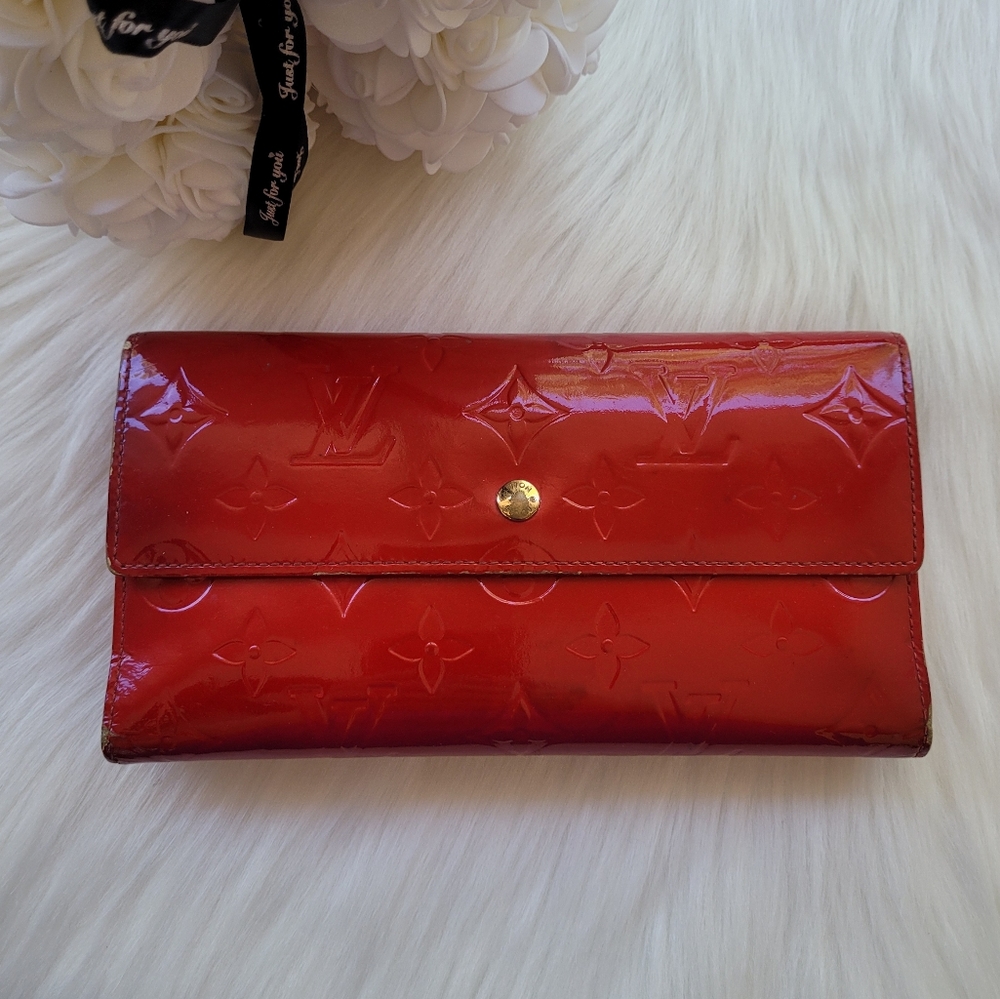 ❤️Louis Vuitton Monogram Vernis Sarah Long Wallet